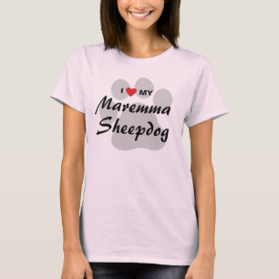 T-shirt J'aime (coeur) ma chemise d'amants de chien de