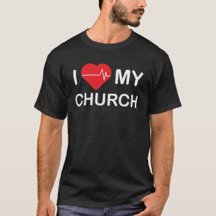 T-shirt J'aime coeur ma citation sarcastique de l'église d