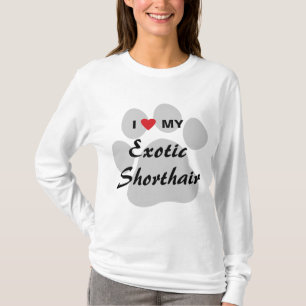 T-shirt J'aime (coeur) ma conception exotique de Shorthair