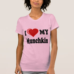 T-shirt J'aime (coeur) mon chat de Munchkin