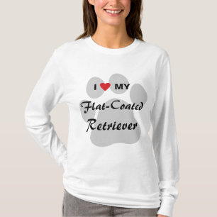 T-shirt J'aime (coeur) mon chien d'arrêt Plat-Enduit