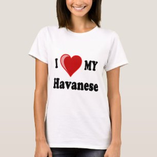 T-shirt J'aime (coeur) mon chien de Havanese