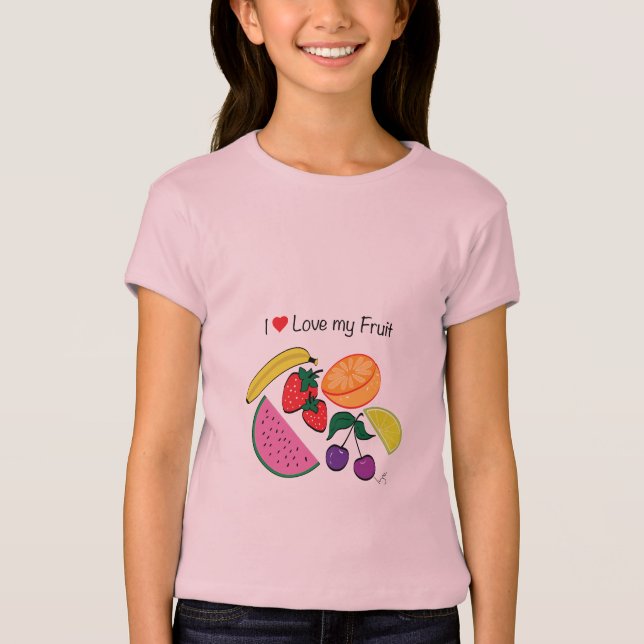 T-Shirt J'Aime (Coeur) Mon Fruit...Mignonne (Devant)