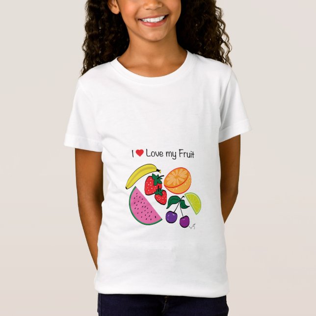 T-Shirt J'Aime (Coeur) Mon Fruit...Mignonne (Devant)