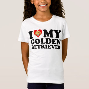 T-Shirt J'aime (Cœur) Mon Golden Retriever