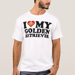 T-shirt J'aime (Cœur) Mon Golden Retriever