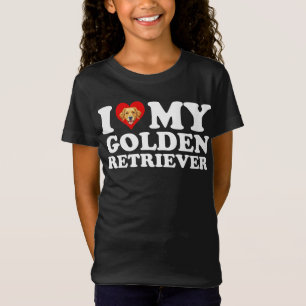 T-Shirt J'aime (Cœur) Mon Golden Retriever