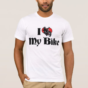 T-shirt J'aime cœur mon vélo - Amoureux de bicyclette moto