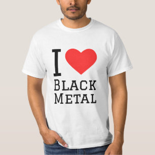 T-shirt J'aime collant carré en métal noir