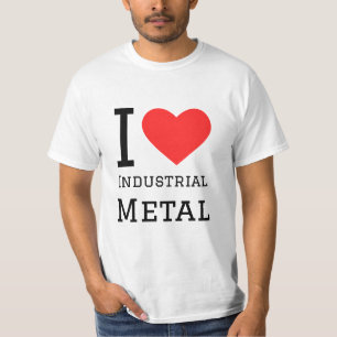 T-shirt J'aime collant carré métallique industriel