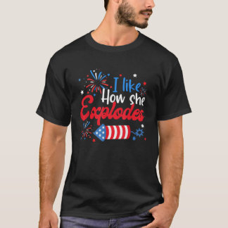 T-shirt J'Aime Comment Elle Explose Fireworks Funny Couple