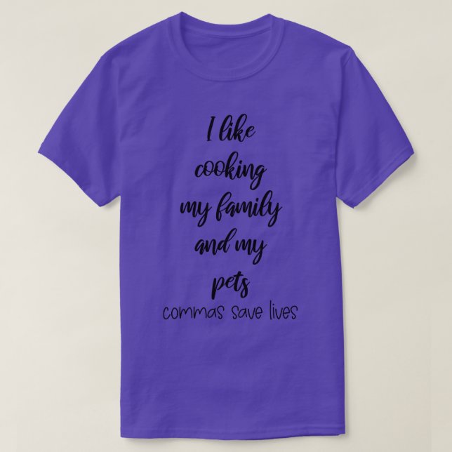 T-shirt J'Aime Cuisine Ma Famille Et Mes Animaux De Compag (Design devant)