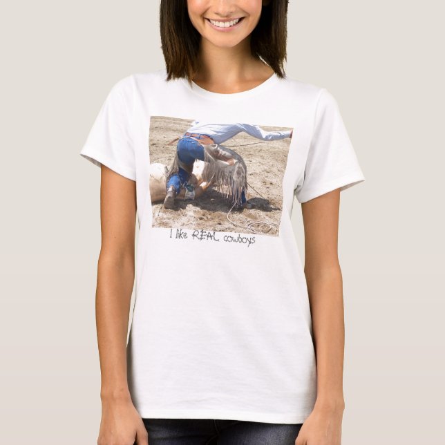 T-shirt J'aime de VRAIS cowboys (Devant)