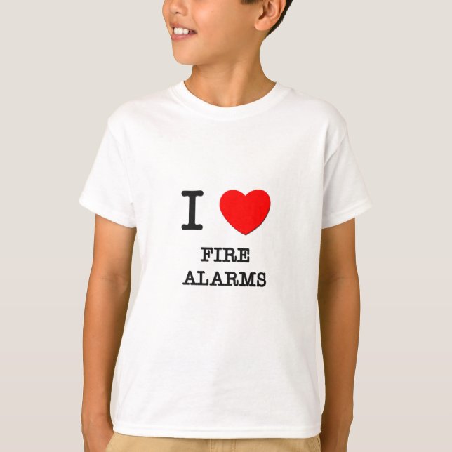 T-shirt J'aime des alarmes d'incendie (Devant)