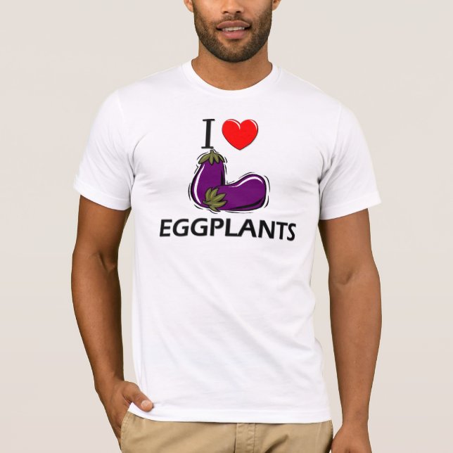 T-shirt J'aime des aubergines (Devant)