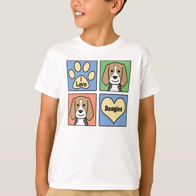 T-shirt J'aime des beagles (Devant)