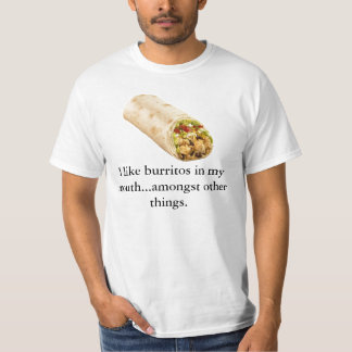 T-shirt J'aime des burritos dans ma bouche… parmi…