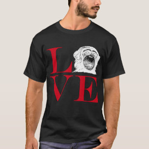 T-shirt J'aime des chimpanzés - pièce en t colorée par