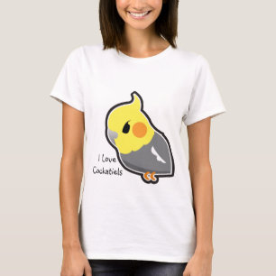 T-shirt J'aime des Cockatiels (personnalisables)