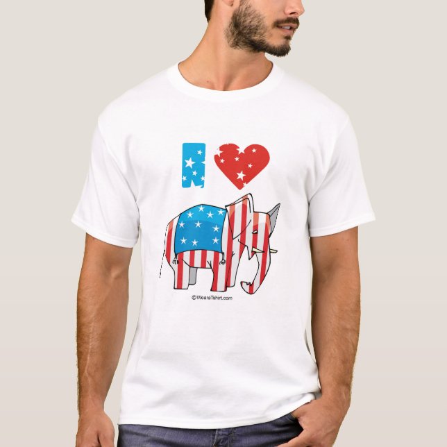 T-shirt J'aime des éléphants (Devant)