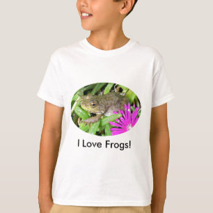 T-shirt J'aime des grenouilles ! Cartes, chemises et