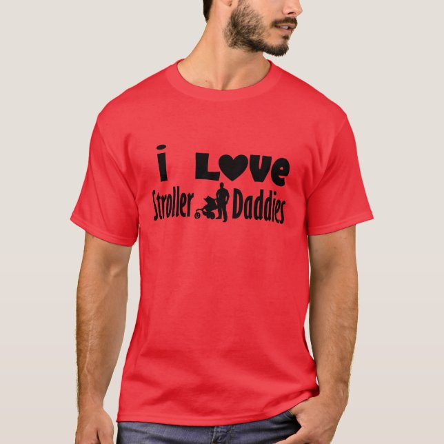 T-shirt J'aime des papas de poussette (Devant)