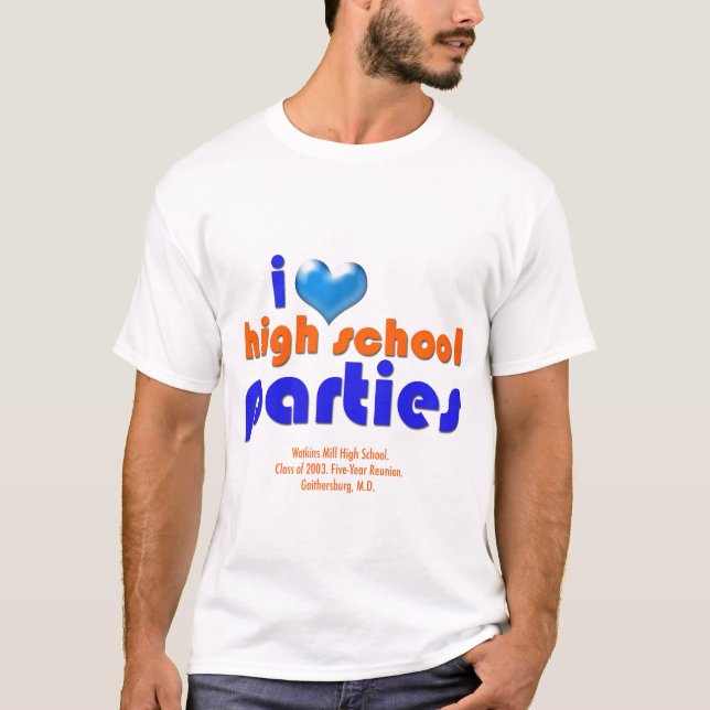T-shirt J'aime des parties de lycée (Devant)