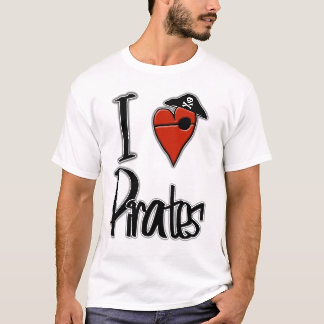 T-shirt J'aime des pirates (Devant)