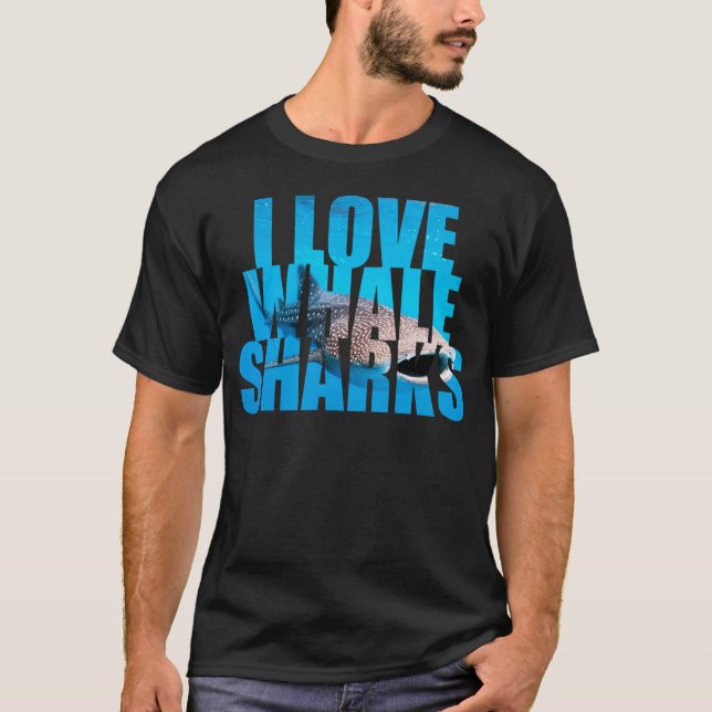 T-shirt J'aime des requins de baleine (Devant)