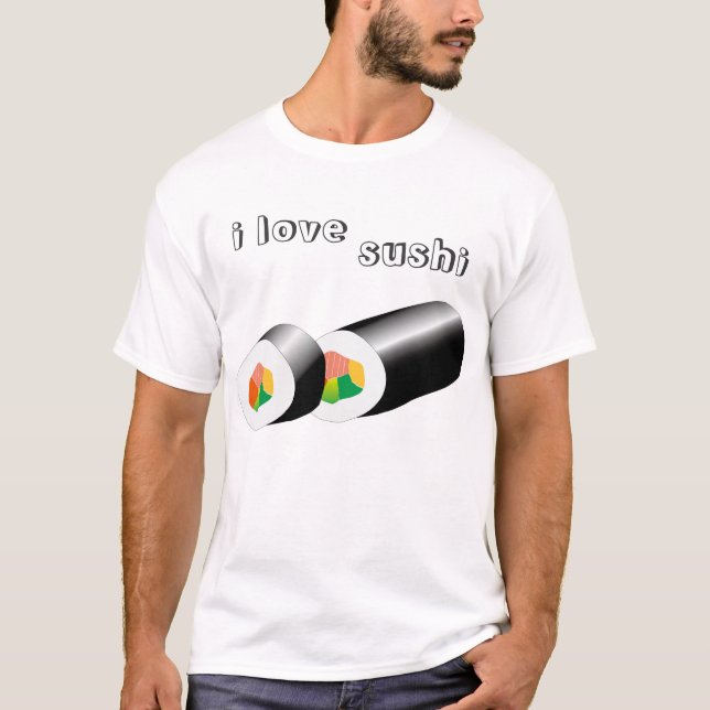 T-shirt j'aime des sushi (Devant)