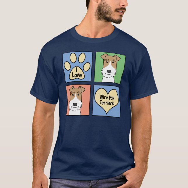 T-shirt J'aime des terriers de Fox de fil (Devant)