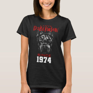T-shirt J'aime doberman depuis 1974
