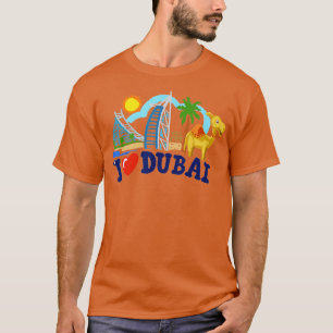 T-shirt J'aime Dubai UAE Émirats Arabes Unis Skyscrapts