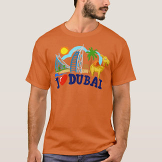 T-shirt J'aime Dubai UAE Émirats Arabes Unis Skyscrapts