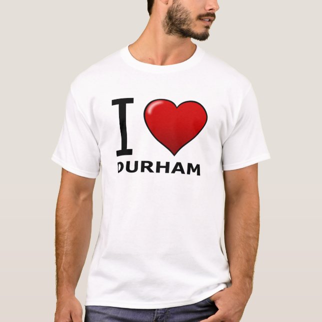 T-SHIRT J'AIME DURHAM, OR - LA CAROLINE DU NORD (Devant)