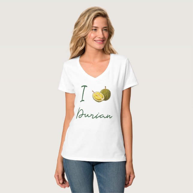 T-shirt J'aime Durian (Devant entier)