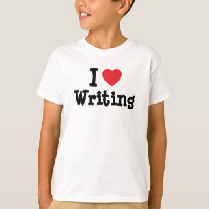 T-shirt J'aime écrire le coeur personnalisé