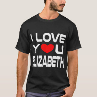 T-shirt J'Aime Elizabeth Red Heart Design Pour Dire Honey