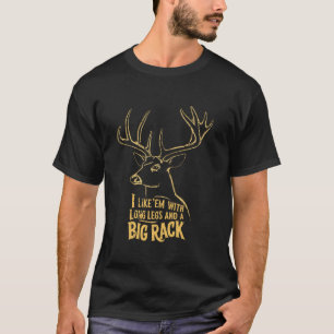 T-shirt J'Aime Em Long Jambes Big Rack Deer Chasse En Plei