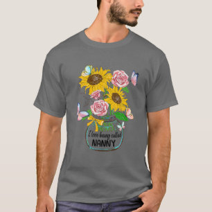 T-shirt J'Aime Être Appelé Nanny Life Flower Art Mères
