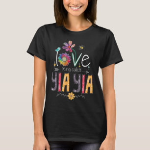 T-shirt J'Aime Être Appelée YIA YIA Mimi Grand-Mère Mères 