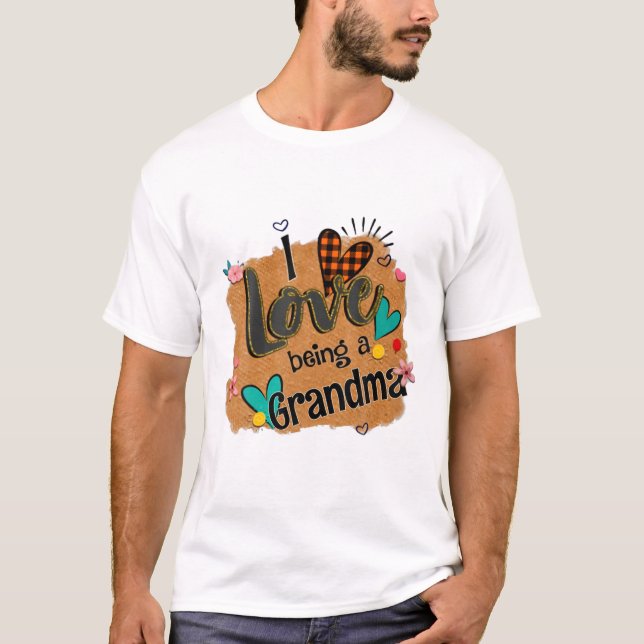 T-shirt J'aime être grand-mère léopard Bonne fête des mère (Devant)