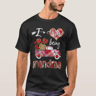 T-shirt J'Aime Être Grand-Mère Rouge Plaid Coeurs Camion V