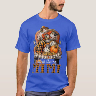 T-shirt J'Aime Être Mimi Plaid Truck Farmer Citrouille Spi