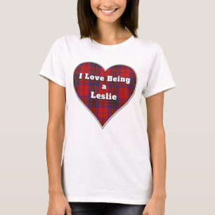 T-shirt J'aime être un clan Leslie Tartan Rouge Coeur Plai