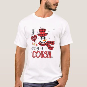 T-shirt J'Aime Être Un Cousin Snowman Funny Family Christm