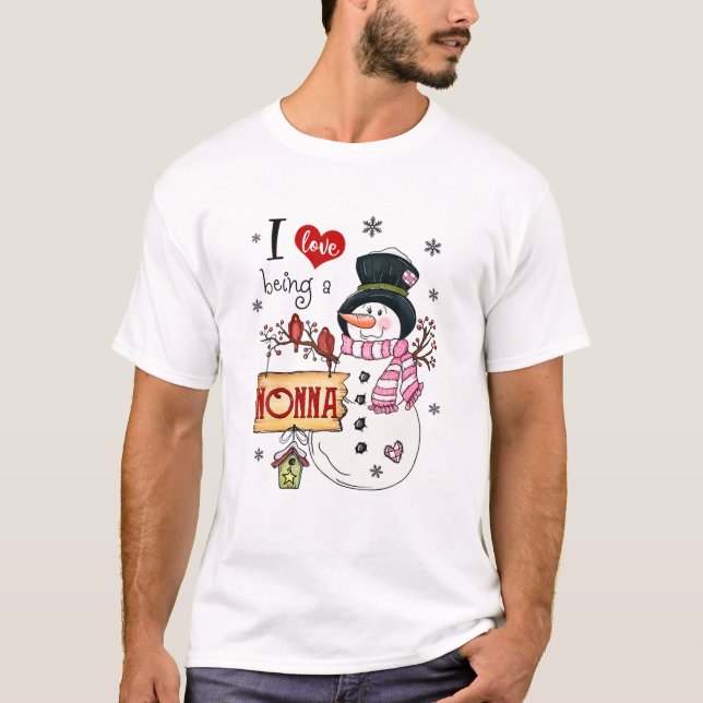 T-shirt J'Aime Être Un Nonna Snowman Noël Drôle Noël Noël (Devant)