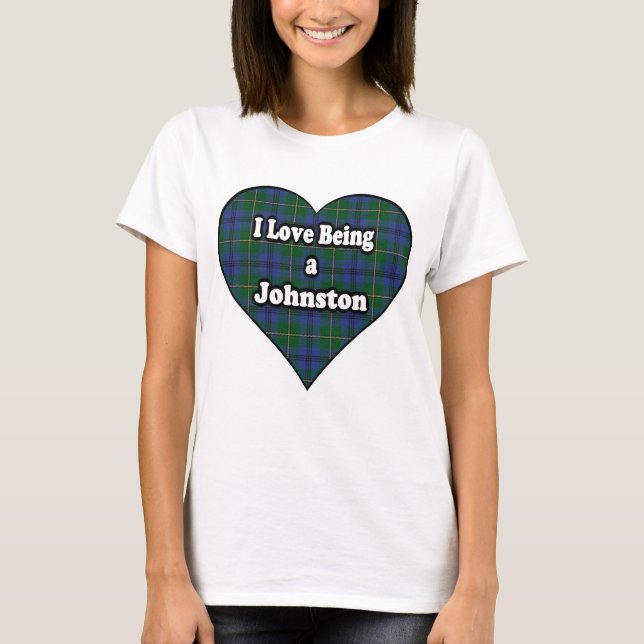 T-shirt J'aime être un tartan de clan de Johnstone (Devant)