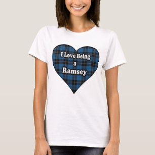 T-shirt J'aime être un tartan de clan de noir bleu de