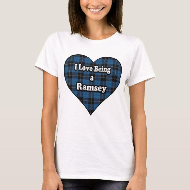 T-shirt J'aime être un tartan de clan de noir bleu de (Devant)